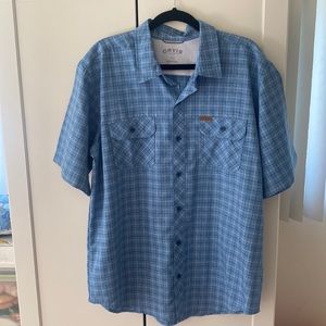 Orvis Classic Collection Short Sleeve Blue Plaid Short Sleeve Shirt